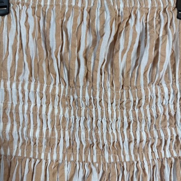 Topshop Textured Bandeau Beach Maxi Dress in Brown Stripe Women's 0-2 Seersucker - Picture 13 of 16